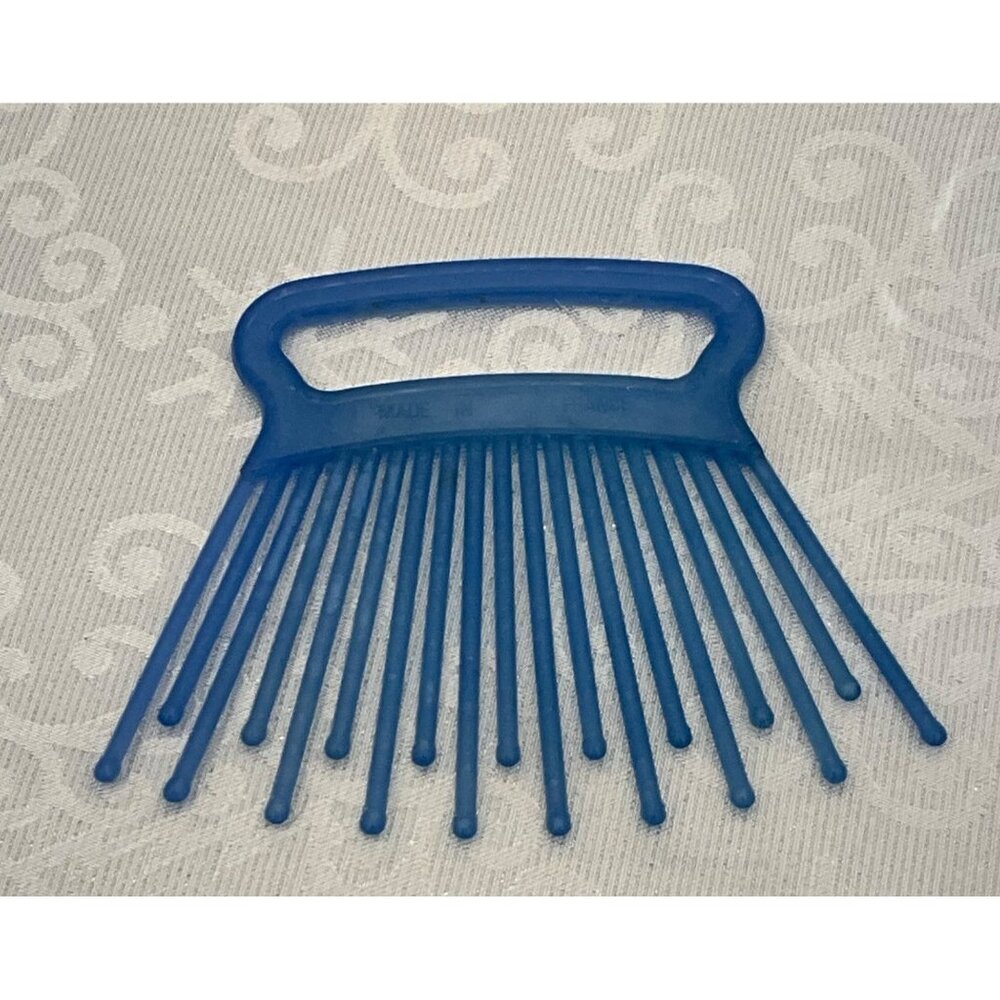 Blue Wide Tooth Hair Pick Comb Made In‎ France Vintage